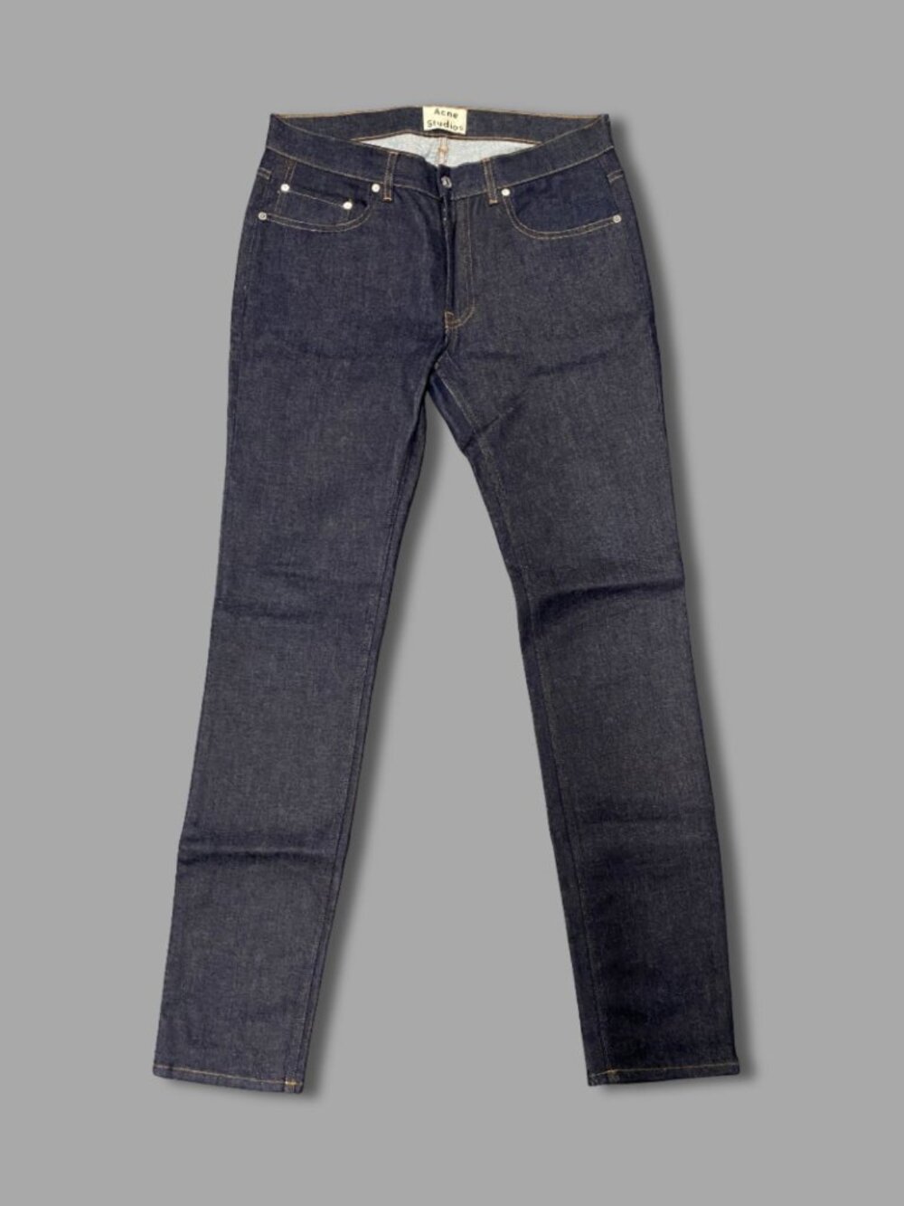 ACNE STUDIOS Dark Indigo Selvedge Denim Slim Fit Jeans Cotton Blend